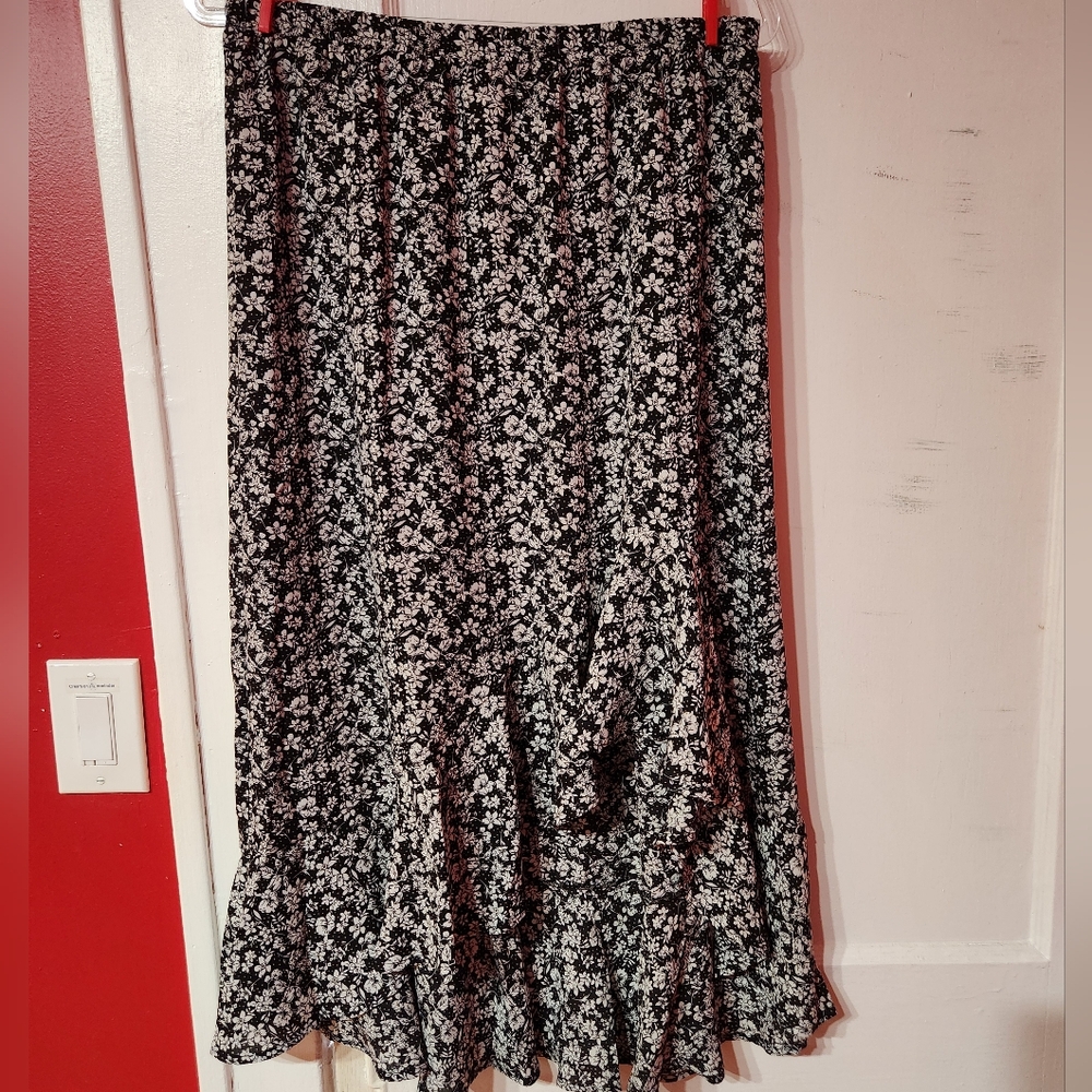 L max studio high low floral skirt
